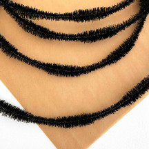 Metallic Black Petite 2-1/2" Bump Chenille for Beards and Arms ~ Pre-cut 2 yds. (30 bumps)